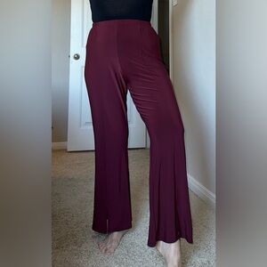 Attitudes by Renee Petite Como Jersey Burgundy Women's Pants